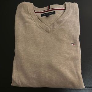 Mens Tommy Hilfiger Tan V Neck Sweater Size Small